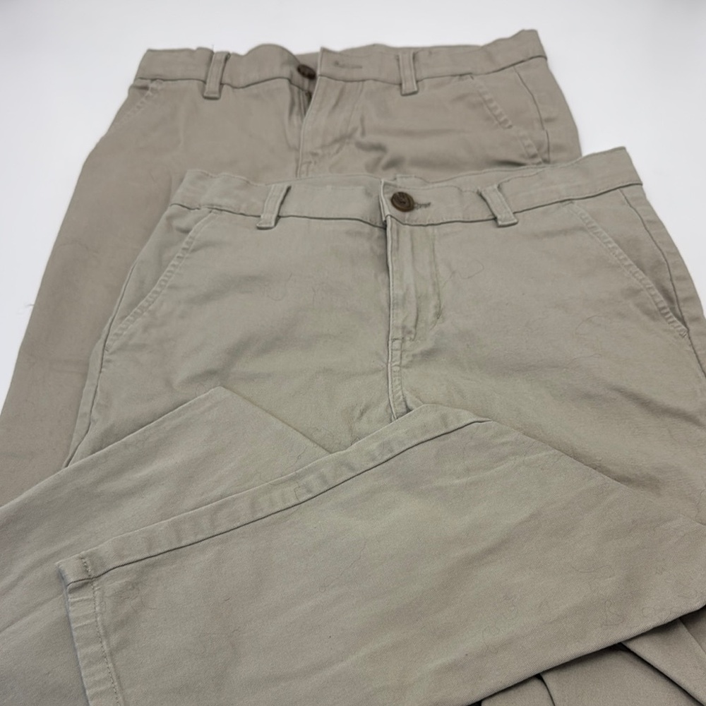 2 pairs Izod Tan Chinos Classic Cotton Twill
